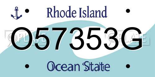 O57353G Rhode Island License Plate