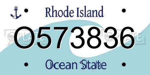 O573836 Rhode Island License Plate