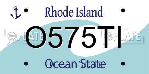 O575TI Rhode Island License Plate