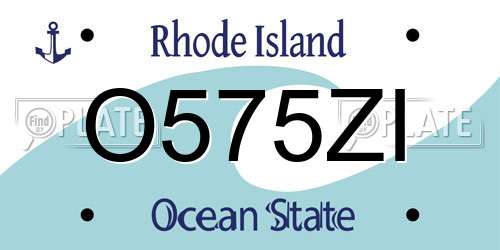 O575ZI Rhode Island License Plate