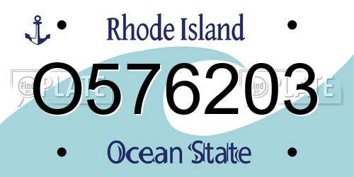 O576203 Rhode Island License Plate