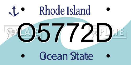 O5772D Rhode Island License Plate