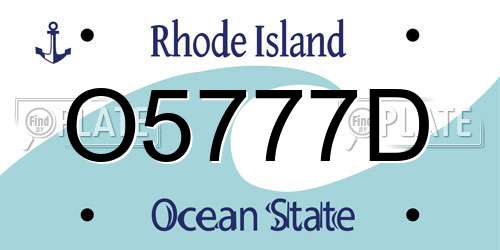 O5777D Rhode Island License Plate