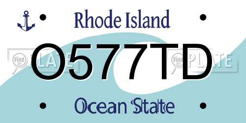 O577TD Rhode Island License Plate