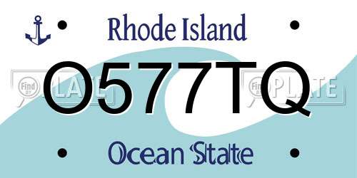 O577TQ Rhode Island License Plate