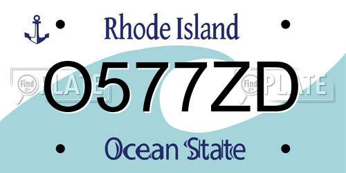 O577ZD Rhode Island License Plate