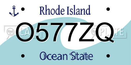 O577ZQ Rhode Island License Plate