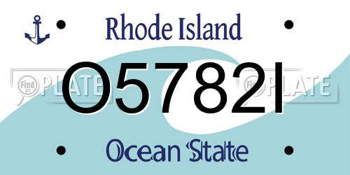 O5782I Rhode Island License Plate