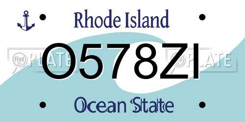 O578ZI Rhode Island License Plate