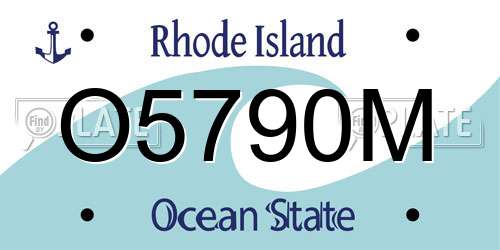 O5790M Rhode Island License Plate