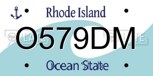 O579DM Rhode Island License Plate
