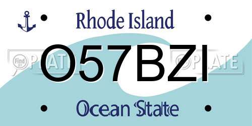 O57BZI Rhode Island License Plate