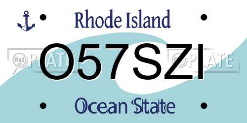 O57SZI Rhode Island License Plate