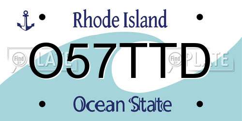O57TTD Rhode Island License Plate