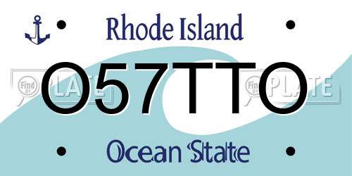 O57TTO Rhode Island License Plate