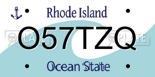 O57TZQ Rhode Island License Plate