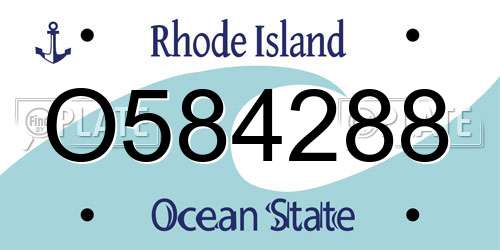 O584288 Rhode Island License Plate