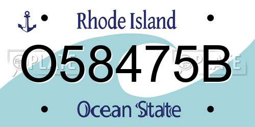 O58475B Rhode Island License Plate