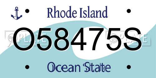 O58475S Rhode Island License Plate