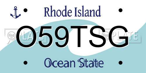 O59TSG Rhode Island License Plate