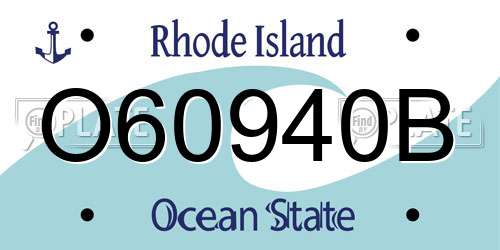O60940B Rhode Island License Plate