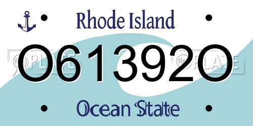 O61392O Rhode Island License Plate