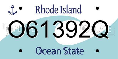 O61392Q Rhode Island License Plate