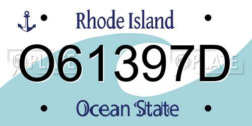 O61397D Rhode Island License Plate