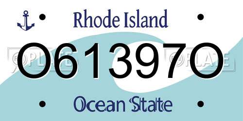 O61397O Rhode Island License Plate