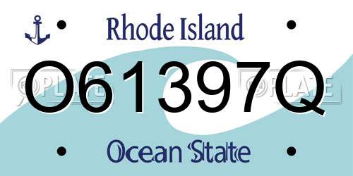 O61397Q Rhode Island License Plate