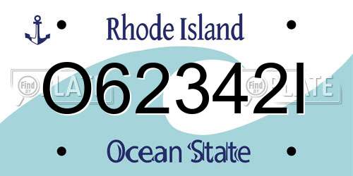 O62342I Rhode Island License Plate