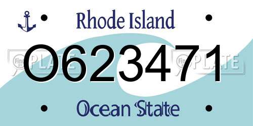 O623471 Rhode Island License Plate