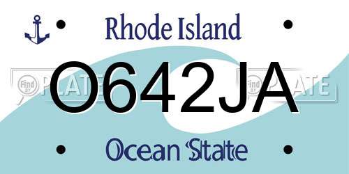 O642JA Rhode Island License Plate