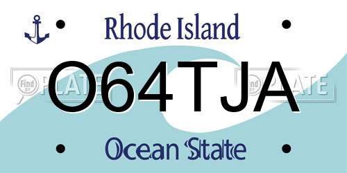 O64TJA Rhode Island License Plate