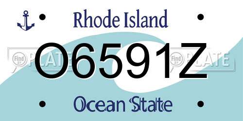 O6591Z Rhode Island License Plate