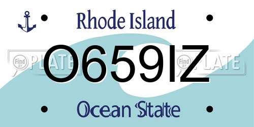 O659IZ Rhode Island License Plate