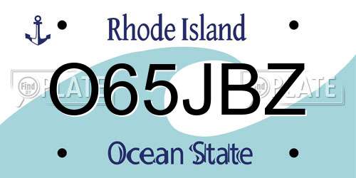 O65JBZ Rhode Island License Plate
