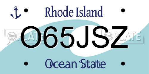 O65JSZ Rhode Island License Plate