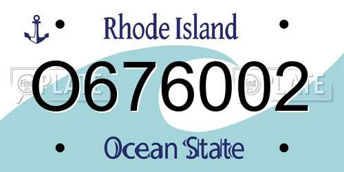 O676002 Rhode Island License Plate