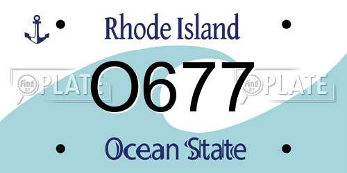 O677 Rhode Island License Plate