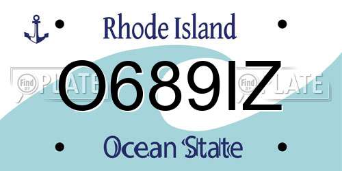 O689IZ Rhode Island License Plate