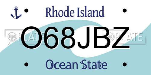 O68JBZ Rhode Island License Plate