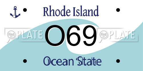 O69 Rhode Island License Plate
