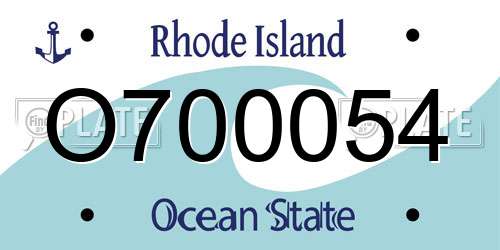 O700054 Rhode Island License Plate