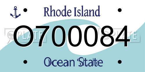 O700084 Rhode Island License Plate