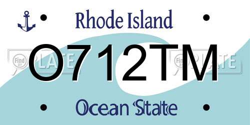 O712TM Rhode Island License Plate