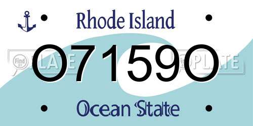 O7159O Rhode Island License Plate