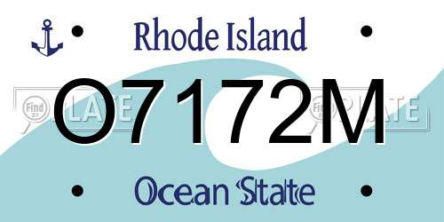 O7172M Rhode Island License Plate