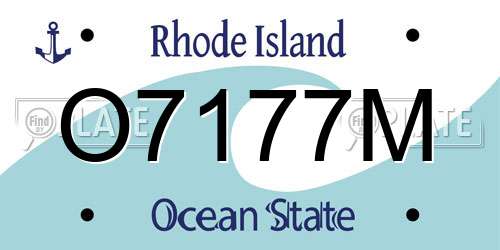 O7177M Rhode Island License Plate