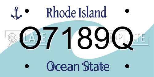 O7189Q Rhode Island License Plate